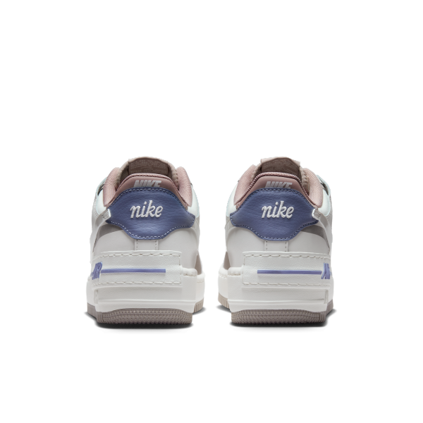 Nike AF1 Shadow Leather Cushioning Skateboard Shoes Women's Beige - View 6