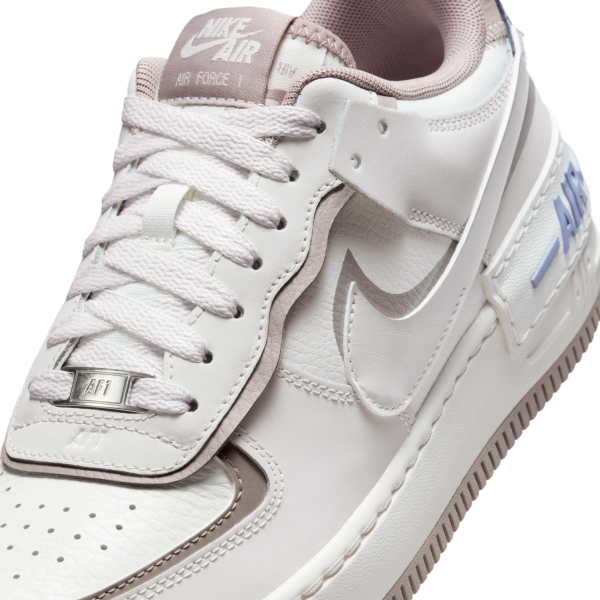 Nike AF1 Shadow Leather Cushioning Skateboard Shoes Women's Beige - View 7