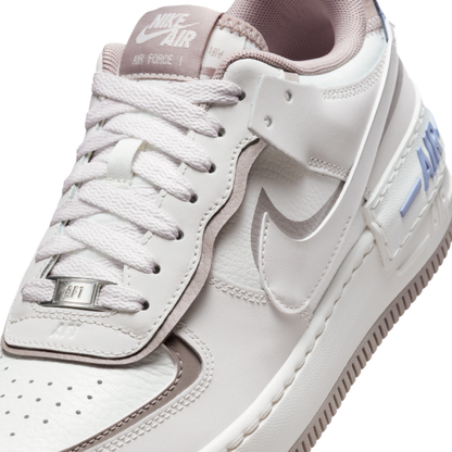 Nike AF1 Shadow Leather Cushioning Skateboard Shoes Women's Beige - View 7
