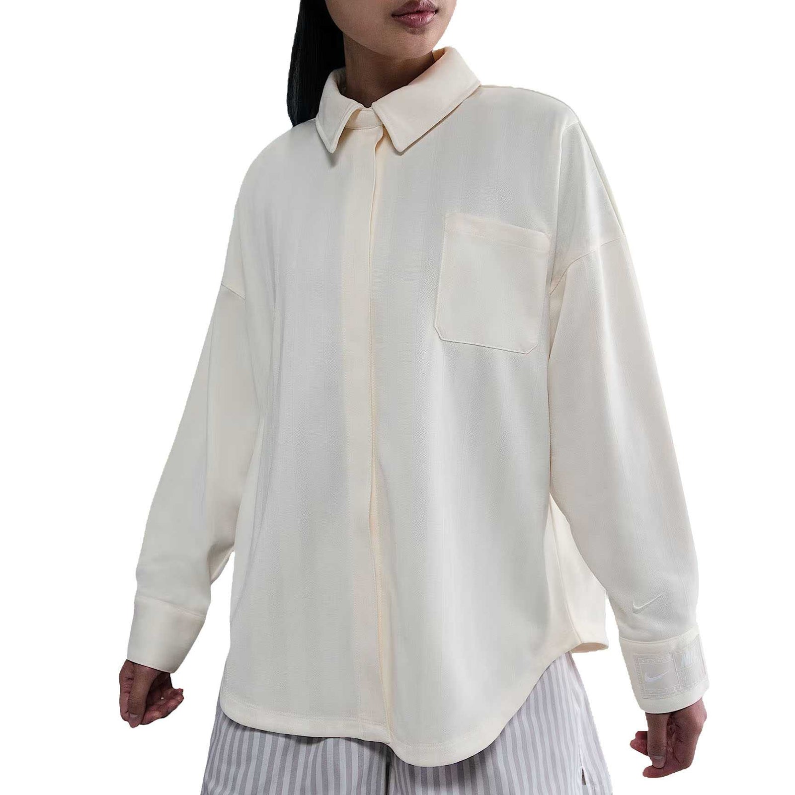 Nike Sportswear Oversized Jacquard Striped Button Down Shirt