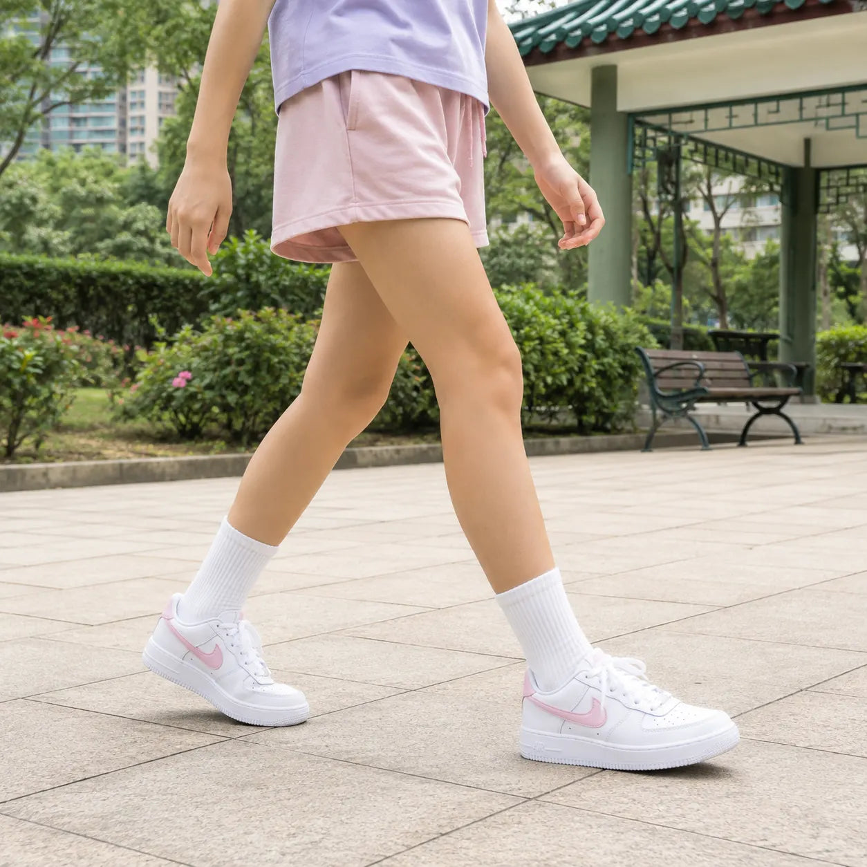 Nike Air Force 1 Low top Skateboard Shoes White/Soft Pink — Rescued #1
