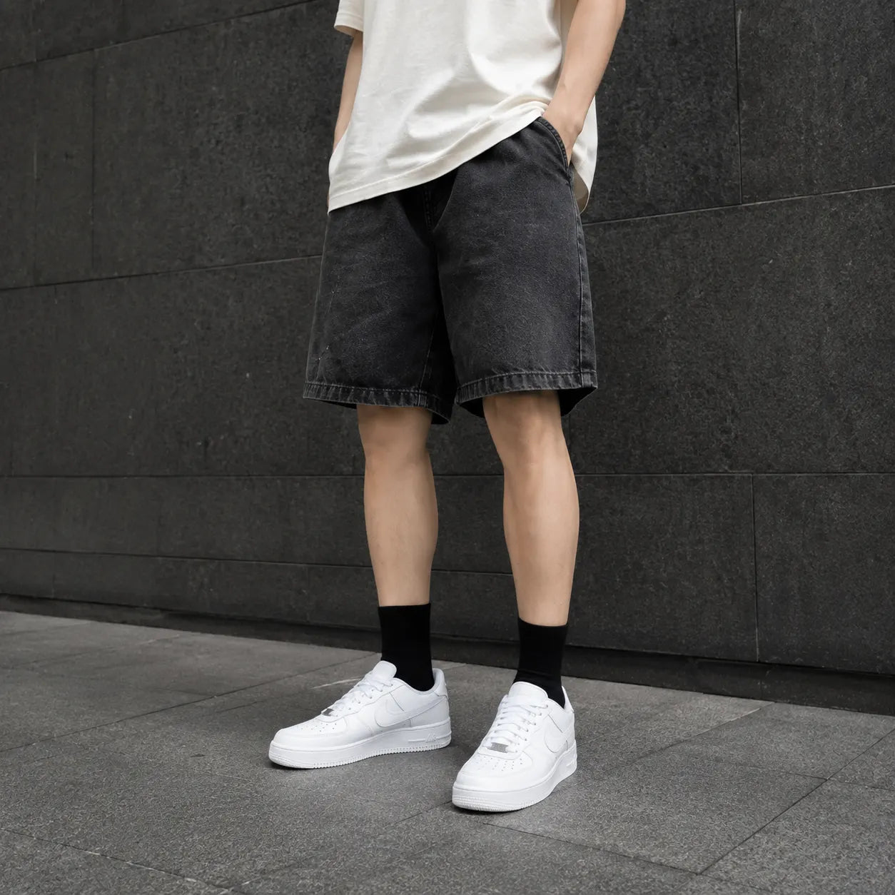 Nike Air Force 1 LE Split Cow Leather Slip Resistant Cushioning Abrasion Resistant Low top Skateboard Shoes Pure White — Rescued #1