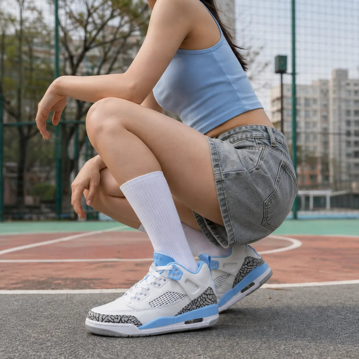 Jordan Spizike Low top Basketball Shoes White Blue — Rescued #1