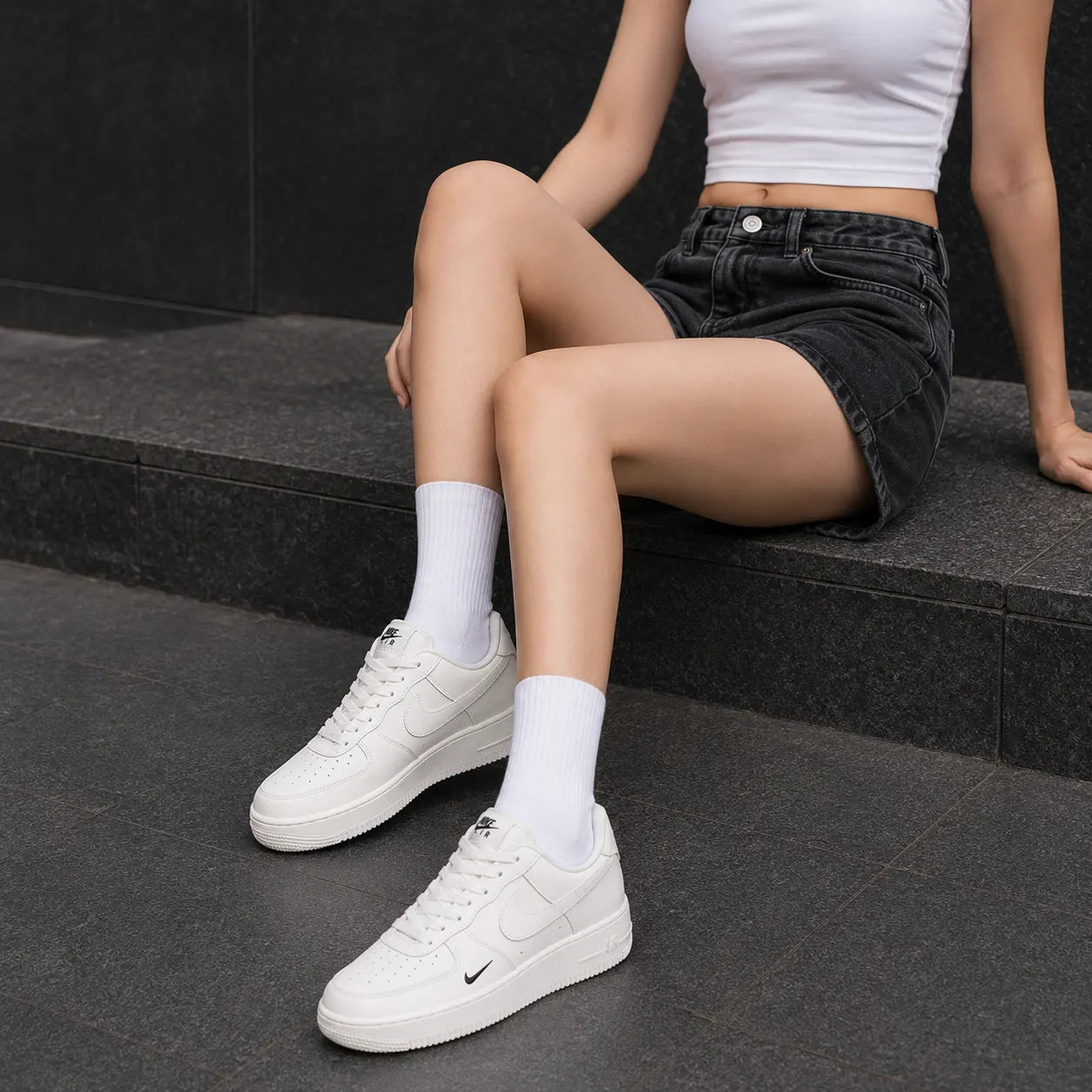Nike Air Force 1 07 Essential Sail/Black — Rescued #1