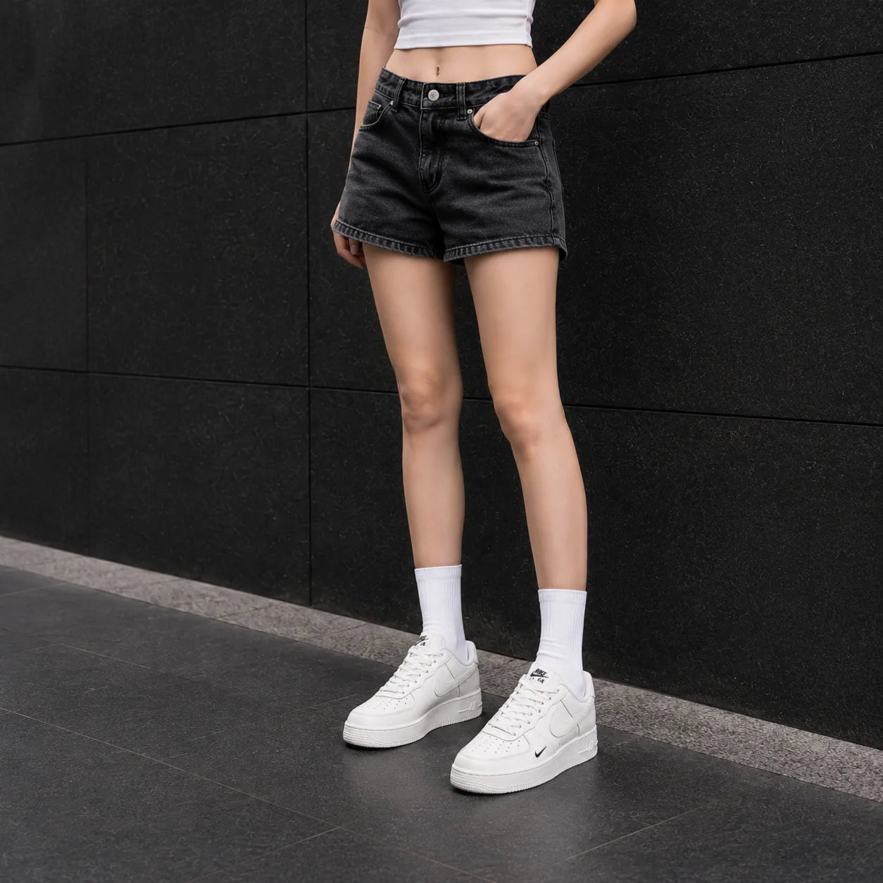 Nike Air Force 1 07 Essential Sail/Black — Rescued #1