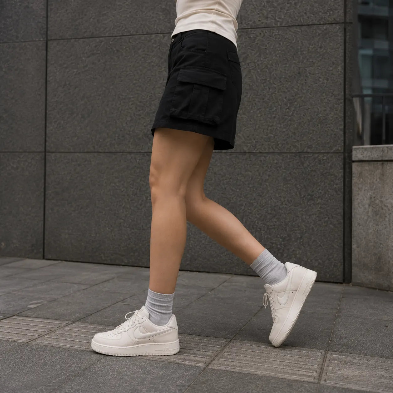 Nike Air Force 1 Leather Classic And Versatile Cushioning Low top Skateboard Shoes Light Bone — Rescued #1