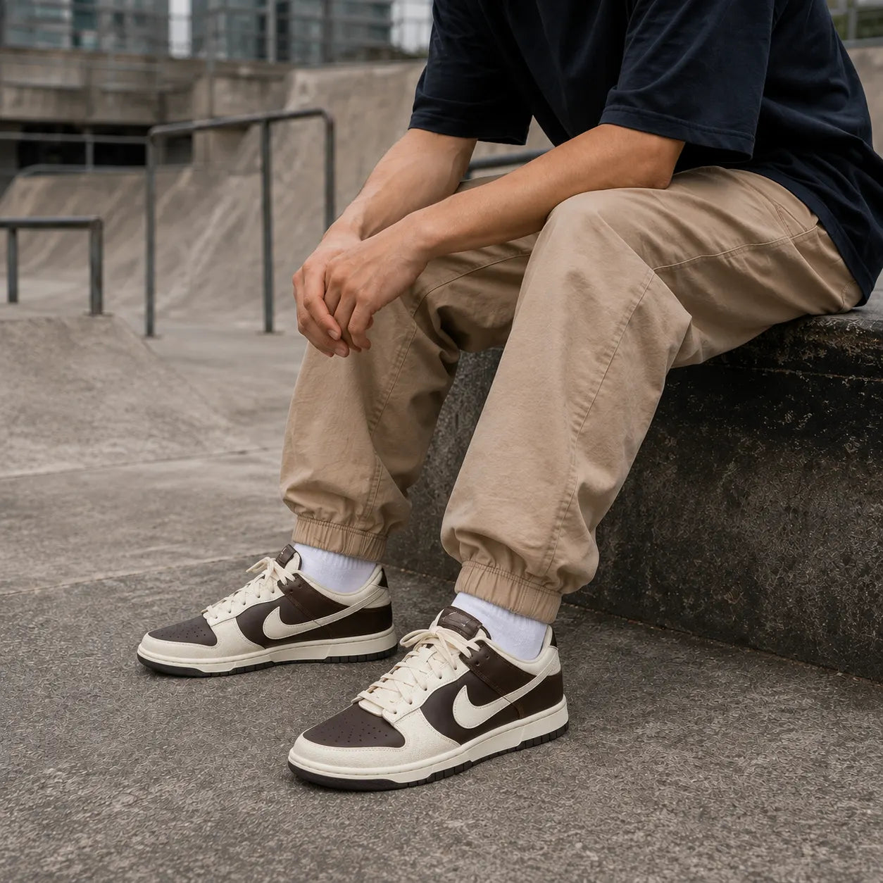 Nike Dunk Abrasion Resistant Low top Skateboard Shoes Brown White — Rescued #1