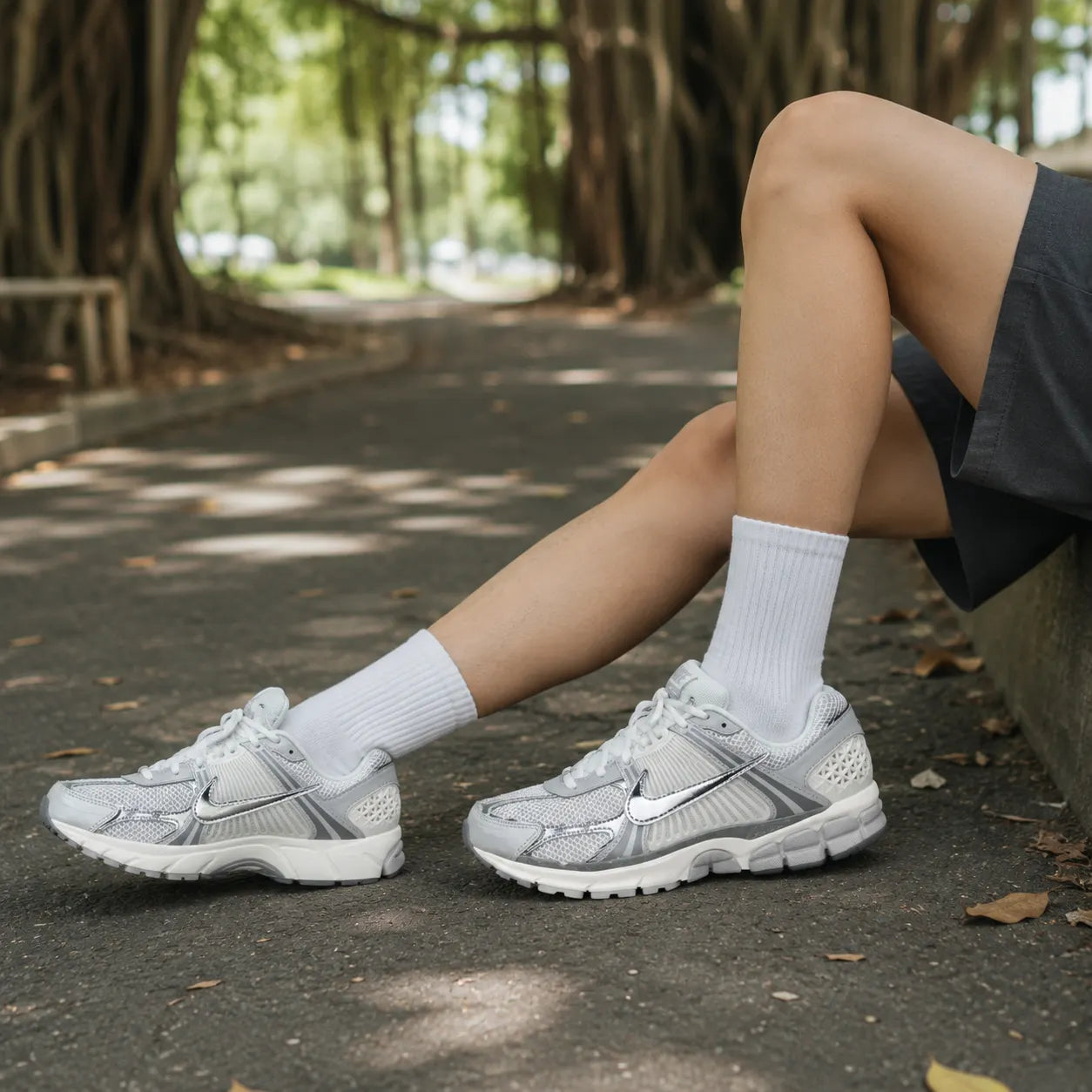 Nike Zoom Vomero 5 Breathable Support Casual Running Shoes White Silver Gray — Rescued #1