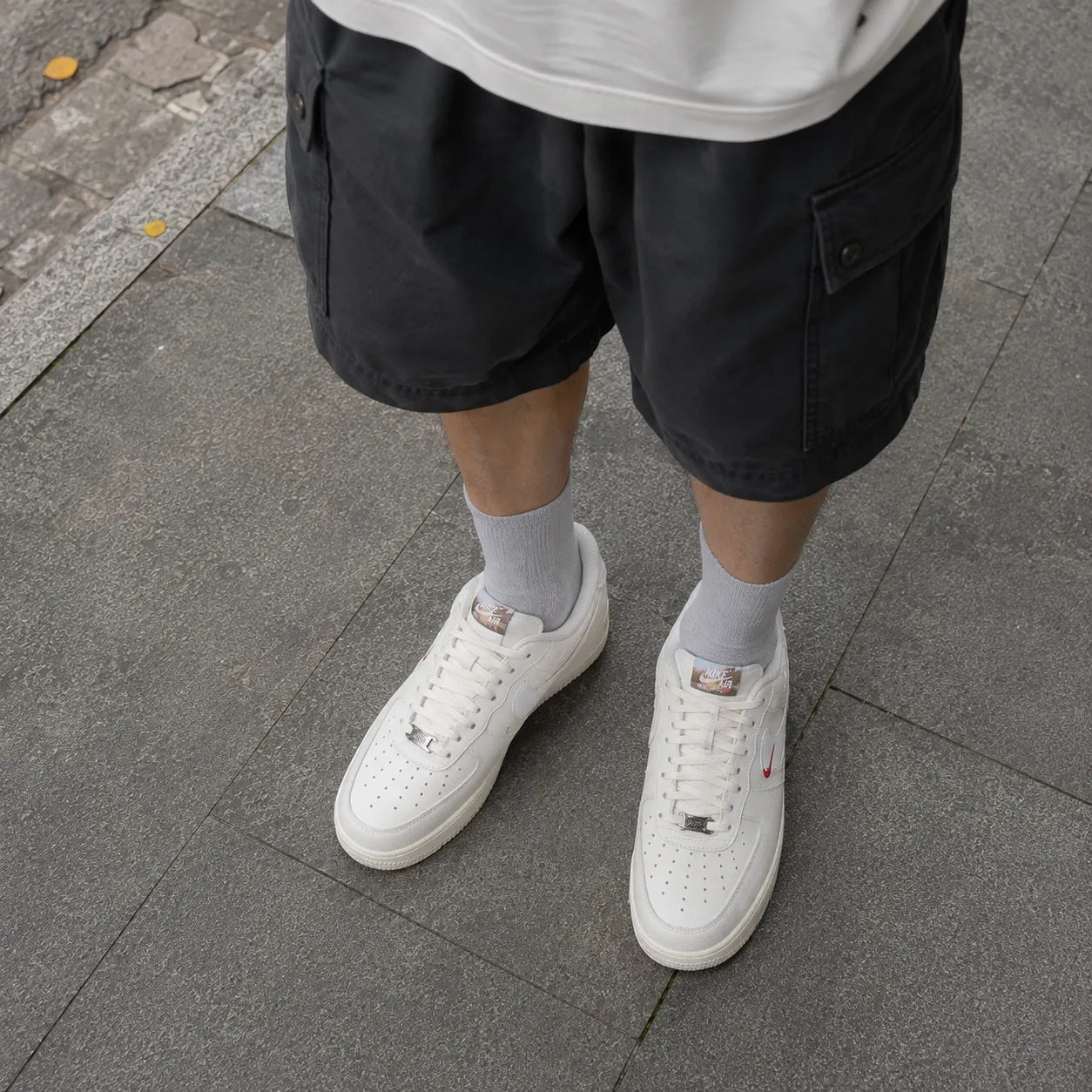 Nike Air Force 1 Synthetic Leather, Split Cow Leather Low top Skateboard Shoes White — Rescued #1