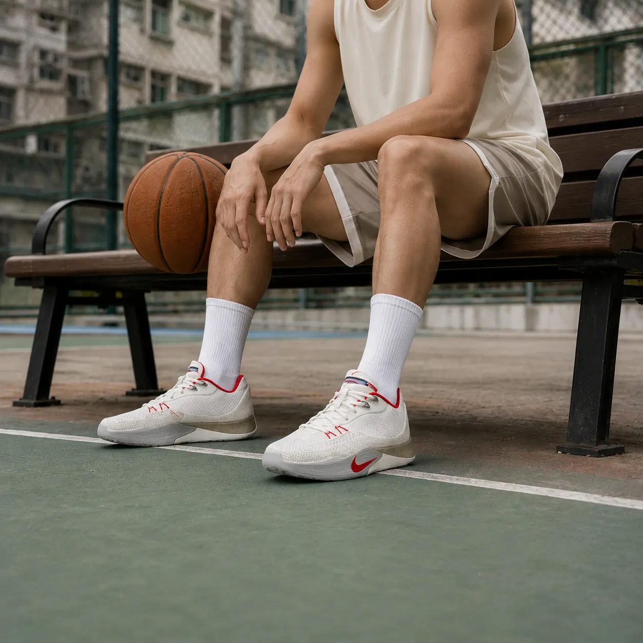 Nike S.T. Flare Low top Basketball Shoes Beige — Rescued #1