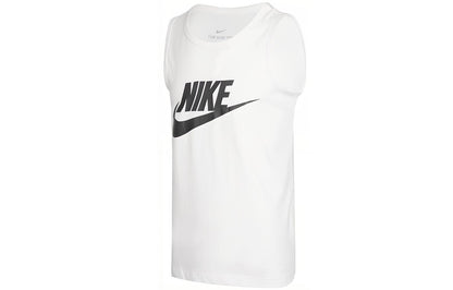 Nike Tank Tops Men's White Crew Neck Moderate Straight Fit