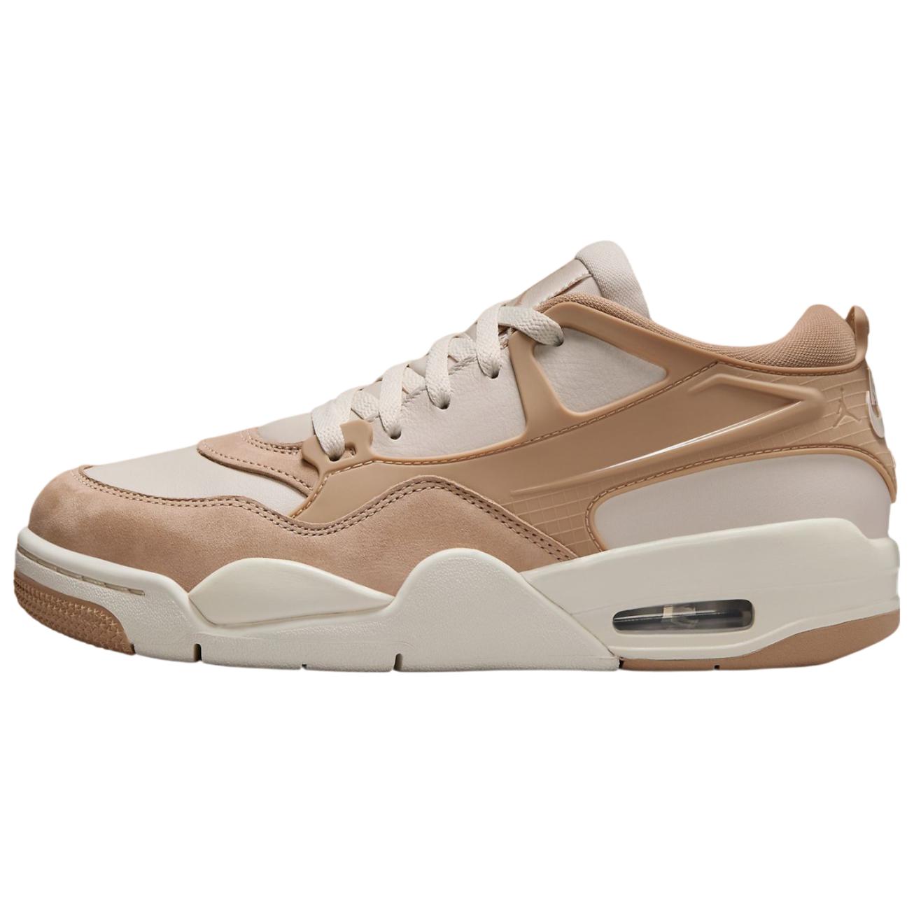 Jordan Air Jordan 4 Slip Resistant Abrasion Resistant Low top Vintage Basketball Shoes Brown