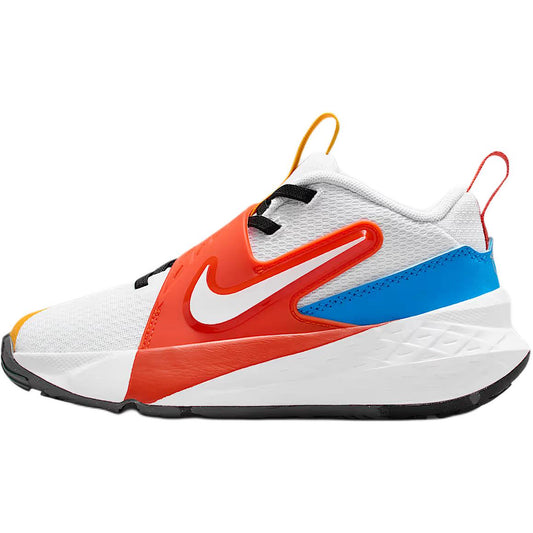 Nike Team Hustle D 12 Cushioning Low top Children's Basketball Shoes White Red Blue Kids'