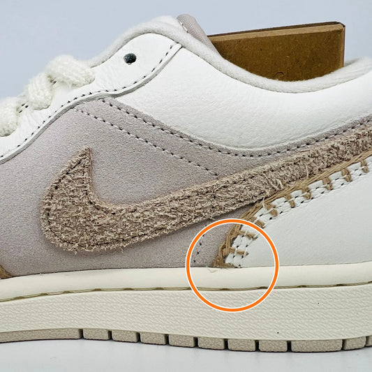 Jordan Air Jordan 1 Leather Breathable Low top Vintage Basketball Shoes Beige — Rescued #1