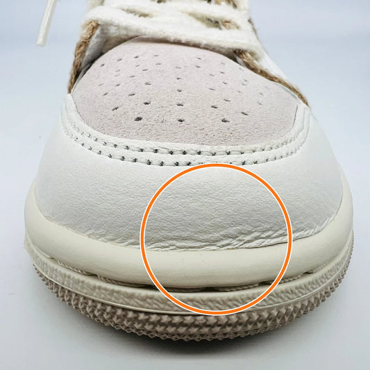 Jordan Air Jordan 1 Leather Breathable Low top Vintage Basketball Shoes Beige — Rescued #1