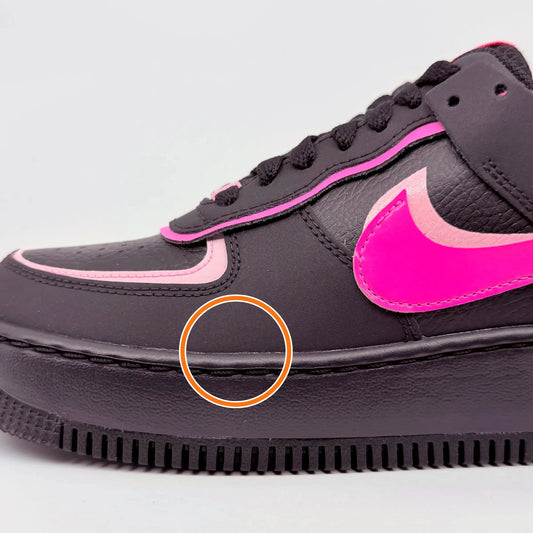 Nike AF1 Shadow Synthetic Leather, Split Cow Leather Skateboard Shoes Black Pink — Rescued #1
