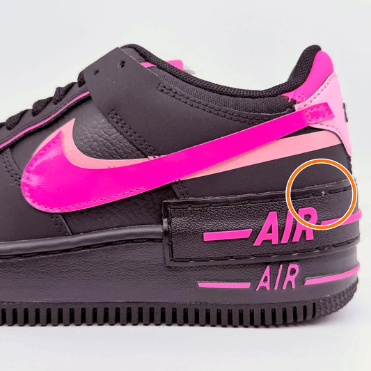 Nike AF1 Shadow Synthetic Leather, Split Cow Leather Skateboard Shoes Black Pink — Rescued #1