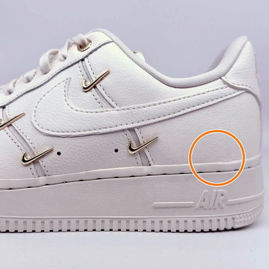 Nike Air Force 1 Mini Gold Cow Split Leather Cushioning Low top Skateboard Shoes White Gold — Rescued #1