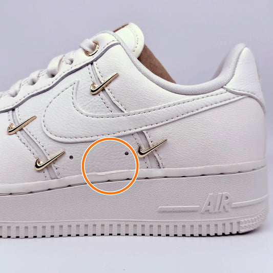 Nike Air Force 1 Mini Gold Cow Split Leather Cushioning Low top Skateboard Shoes White Gold — Rescued #1