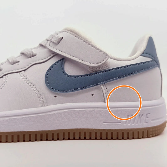 Nike Air Force 1 Slip Resistant Abrasion Resistant Low top Kids' Skateboarding Shoes White/Blue — Rescued #1