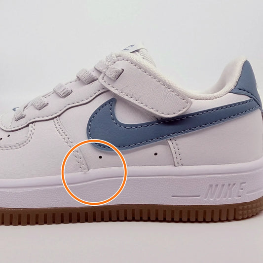 Nike Air Force 1 Slip Resistant Abrasion Resistant Low top Kids' Skateboarding Shoes White/Blue — Rescued #1